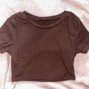 Shein brown crop top